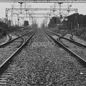 Railways by Mukesh Mishra - Black & White Objects & Still Life