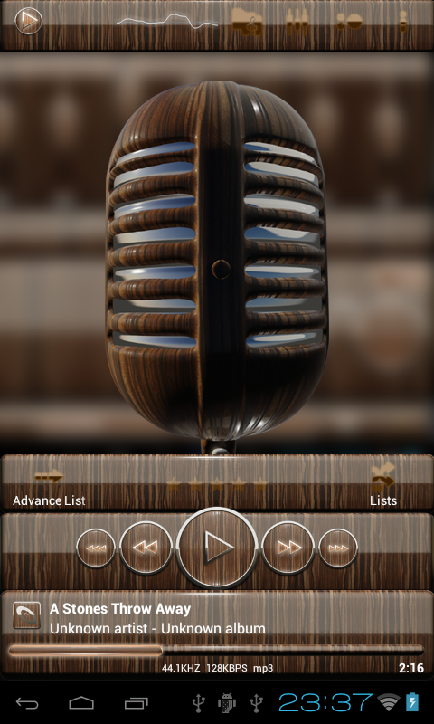 Poweramp skin wood Screen 2