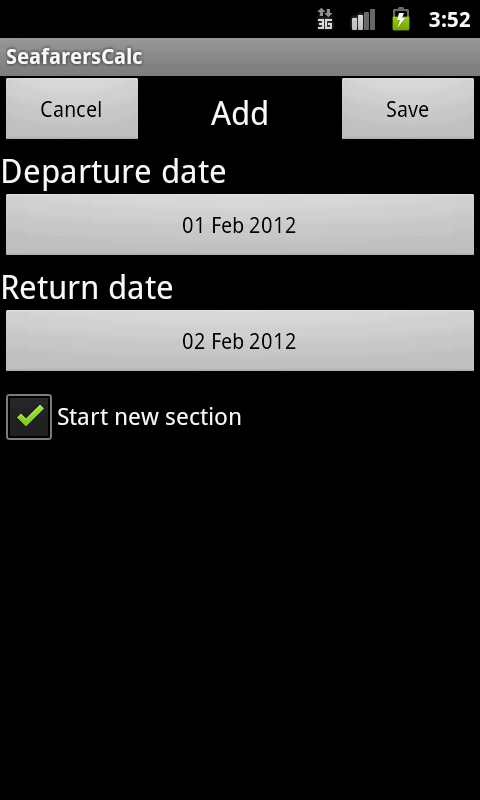 SeafarersCalc Screen 2