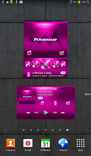 Poweramp skin widget PINK META