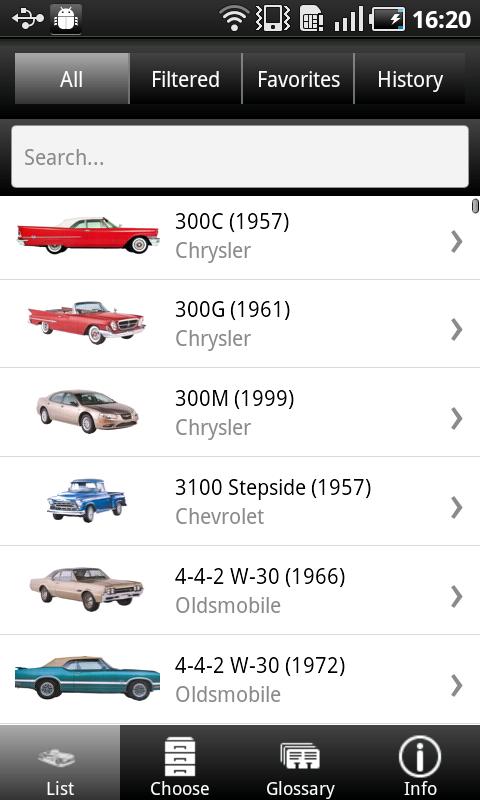 American Classic Cars Guide Screen 1