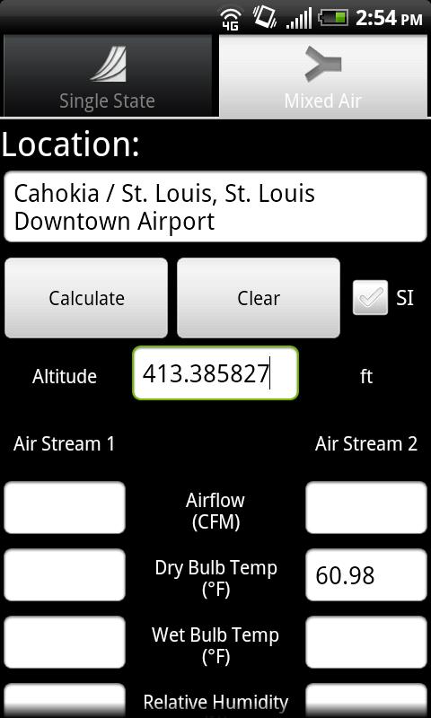 Air Pro Psychrometric Calcs Screen 3