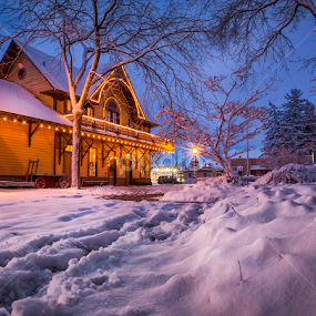 The Old depot sees its first snow of the year by Nick Page - Buildings & Architecture Public & Historical