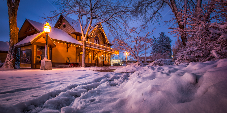The Old depot sees its first snow of the year by Nick Page - Buildings & Architecture Public & Historical