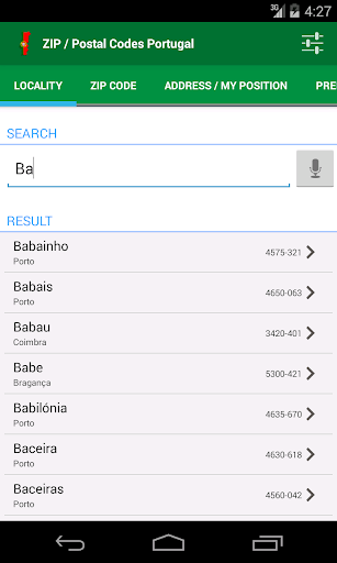 ZIP Postal Codes Portugal