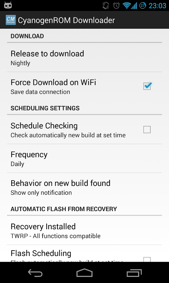 Cyanogen ROM Downloader - screenshot