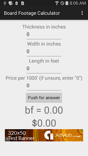 Board Footage Calculator