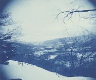 Landschap in de sneeuw, ten zuiden van the Duck's Head, North Conway en The Ledges, NH, Verenigde Staten