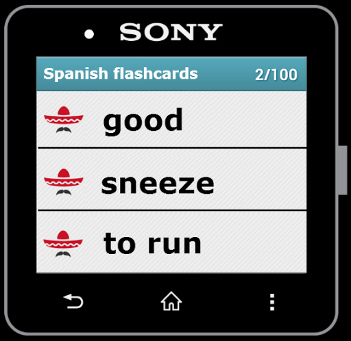 Spanish Flashcards SmartWatch