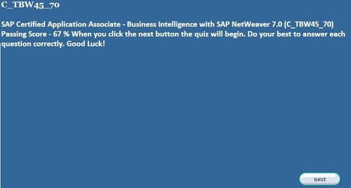SAP C_TBW45_70 Test Yourself