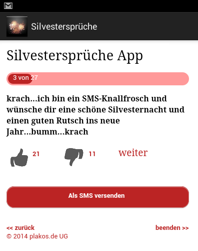 Android application Silvestersprüche 2015 / 2016 screenshort