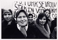 Turkish workers at chicken slaughterhouse Ten Dam in Almelo on strike for higher wages and better working conditions