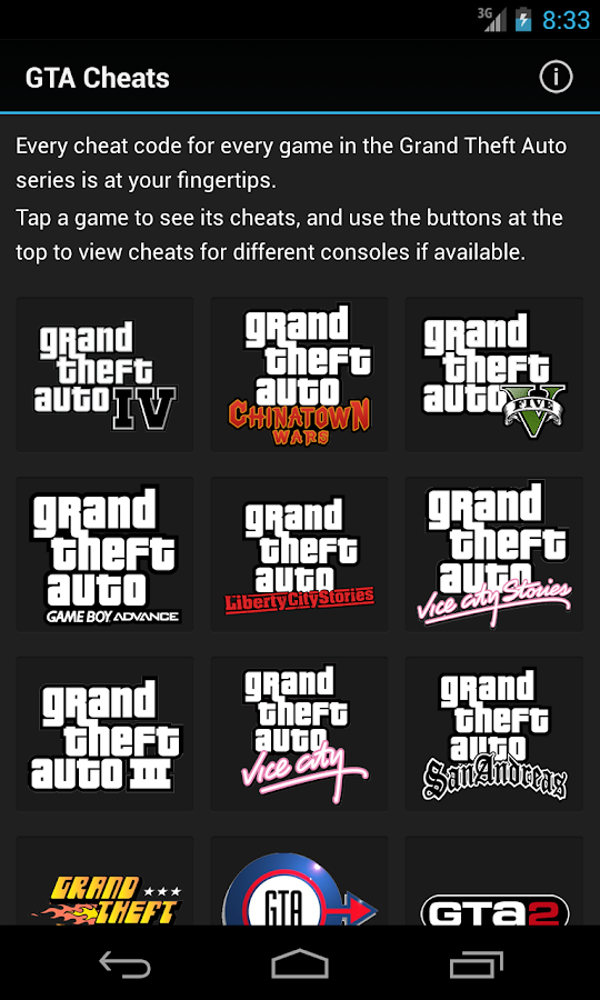 Cheats for GTA