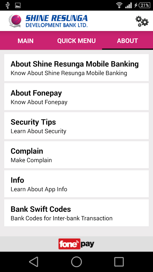 shine resunga mobile banking