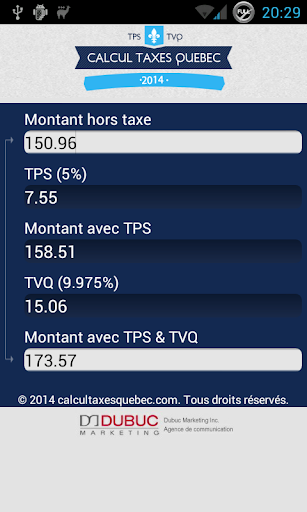 Calcul Taxes Quebec