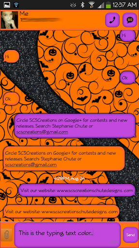 GO SMS - Halloween Swirl
