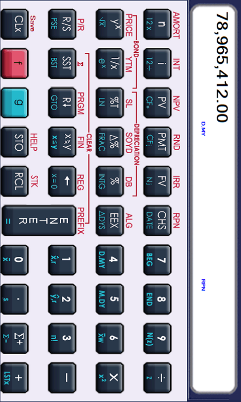 MxCalculator 12c Financial Screen 3