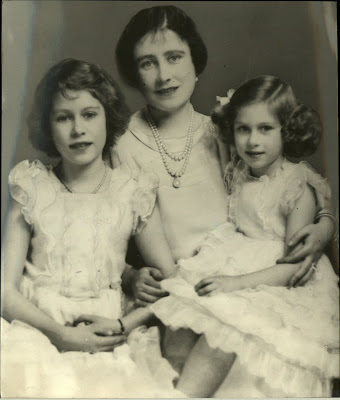 Princess Elizabeth with her mother and sister
