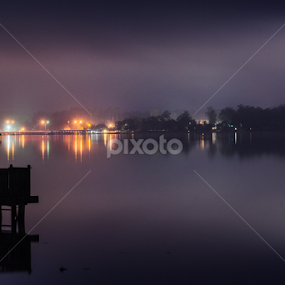 Foggy Night by Mark Smith - Landscapes Sunsets & Sunrises