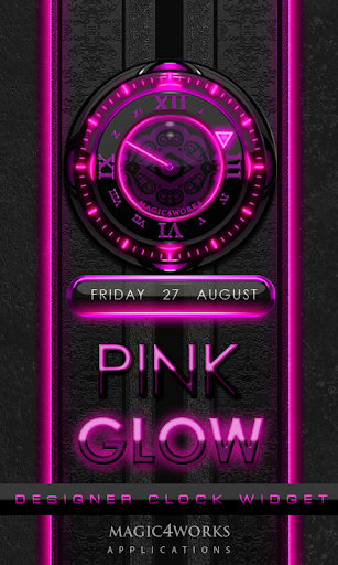 Pink Glow Magic Clock Widget