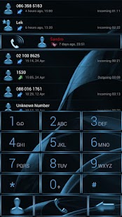 Dialer MetalGate Azure theme - náhled