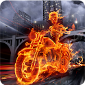 Skeleton Biker in Fire FREE logo