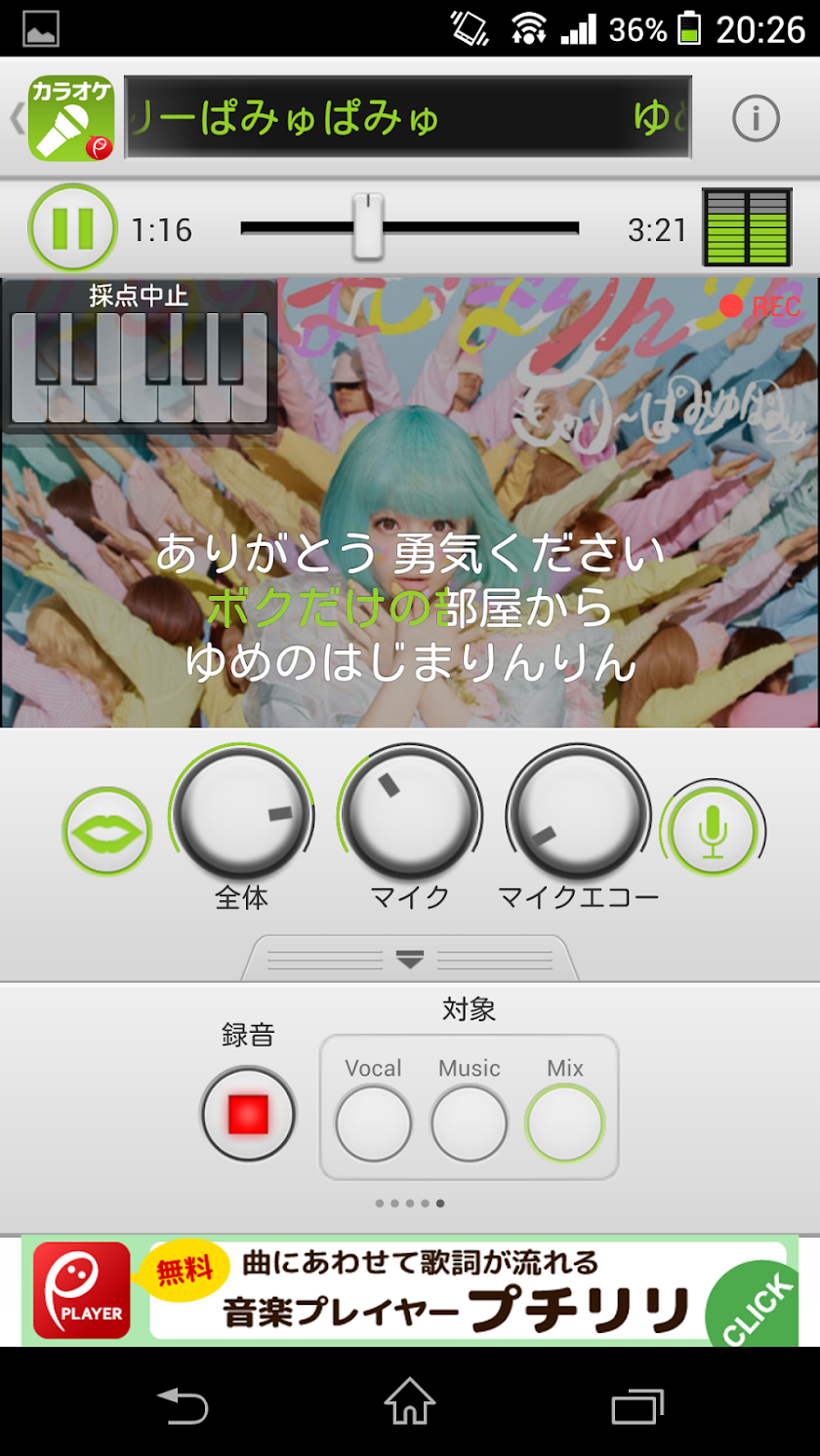 PetitLyrics Karaoke Screen 3