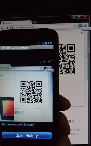 URL from QRCode to browser