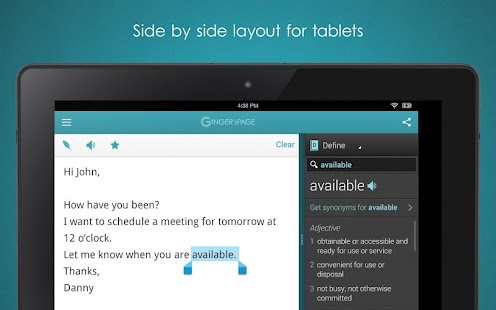Ginger Page & Grammar Keyboard - screenshot thumbnail