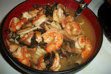 Garlicy Shrimp and Udon