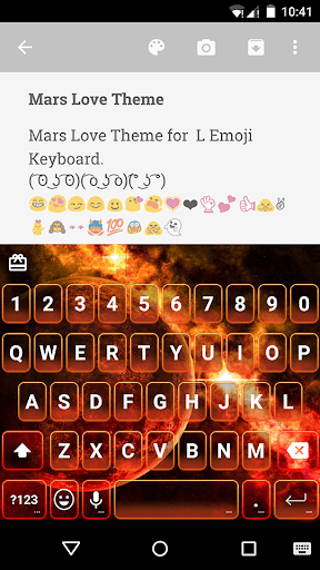 Mars Love Emoji Keyboard Theme