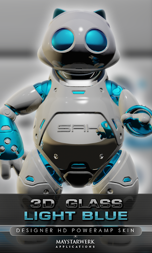 poweramp skin lightblue 3d