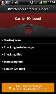 Bitdefender Carrier IQ Finder - screenshot thumbnail