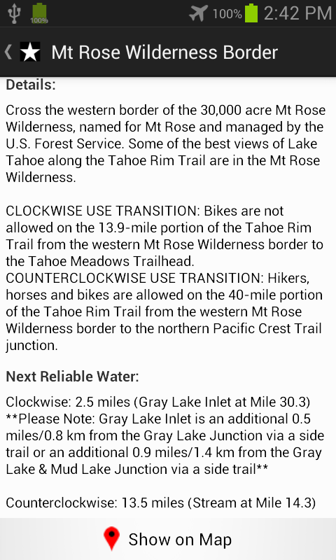 Guthooks TRT  Guide Screen 3