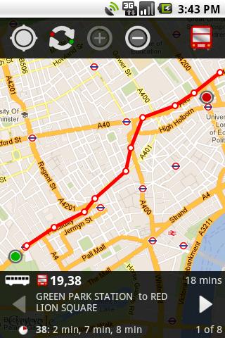 Android application London Bus Traveller screenshort