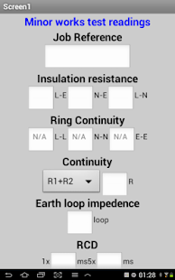Electricians test readings Screenshots 0