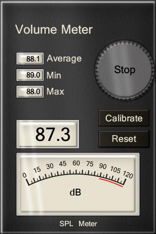 Professional dB (SPL) Meter Screen 1