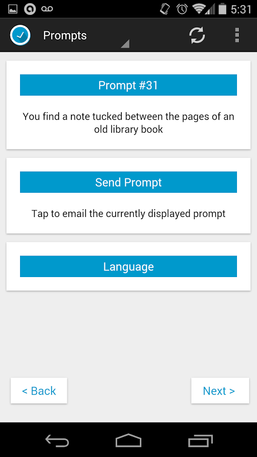 Android application Writing Prompts Pro screenshort