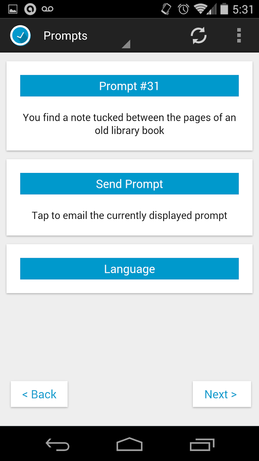 Writing Prompts Pro Screen 1