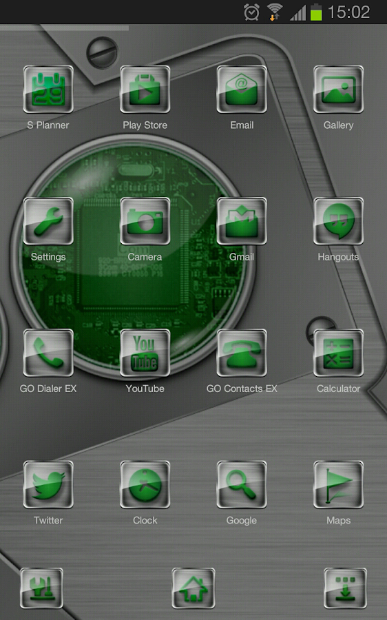 Next launcher theme TechGreen - screenshot