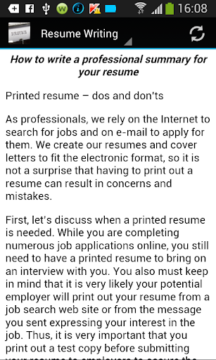 Resume Writing Course