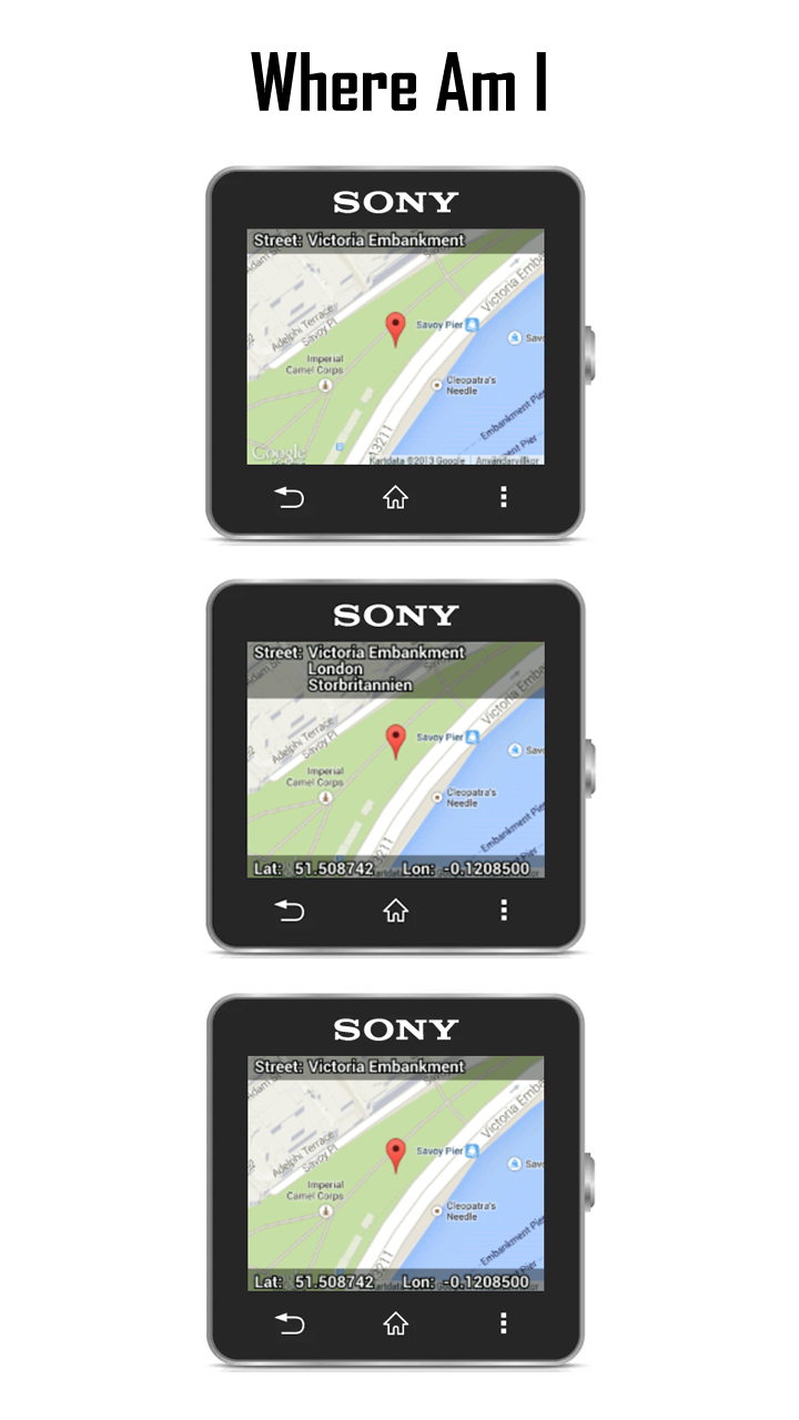 Where Am I for SmartWatch Screen 2