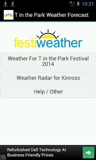 T in the Park Weather Forecast