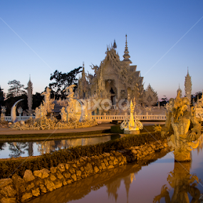 White Temple Sunset by Phil Hanna - Buildings & Architecture Places of Worship