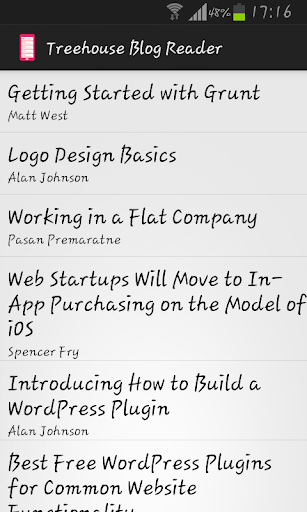 Treehouse Blog Reader