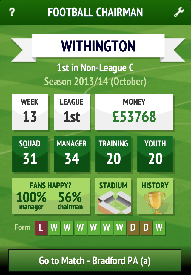 Football Chairman Lite Screen 1