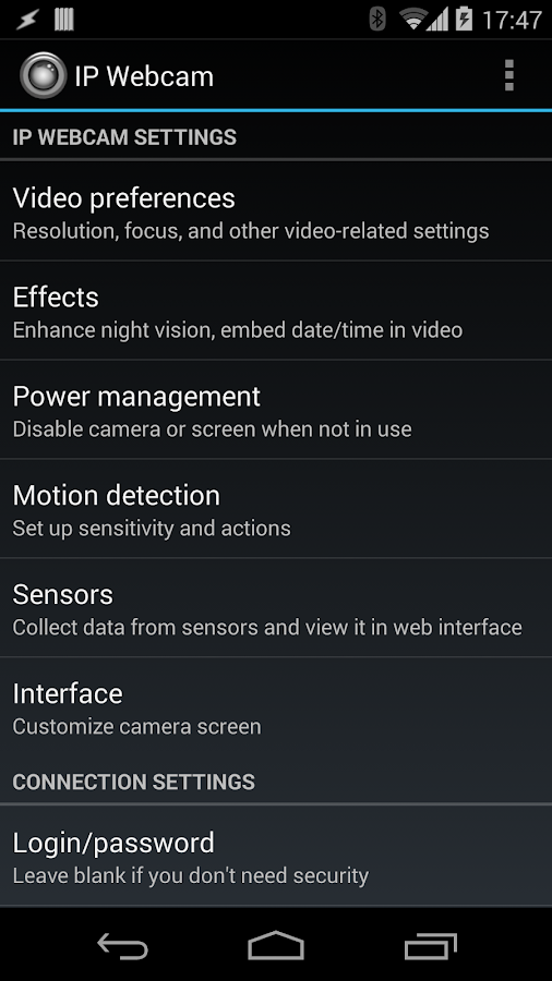    IP Webcam Pro- screenshot  