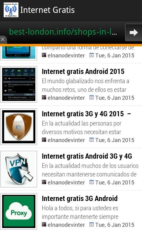 Internet gratis Android Screen 2