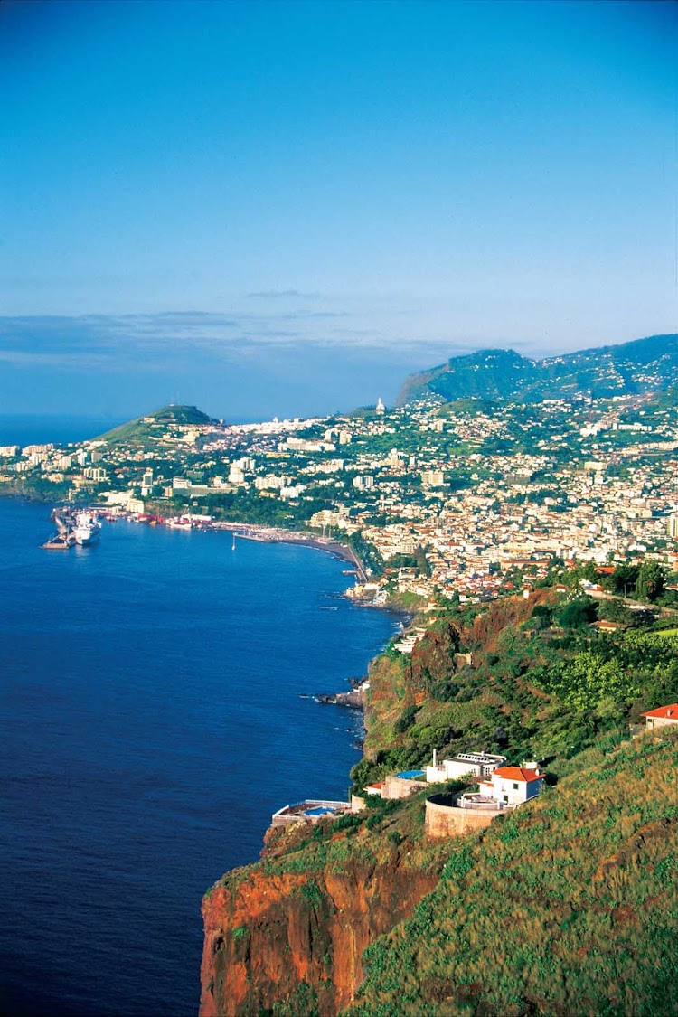 The scenic port of Funchal on the island of Madeira, Portugal.