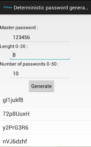 Deterministic Password Gen